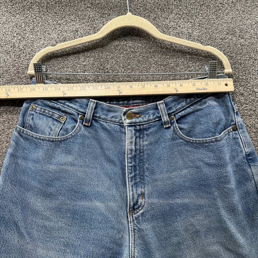 VTG LL Bean‎ Double L Flannel Blanket Lined Jeans Womens 14P Blue Denim Relaxed - Picture 5 of 15